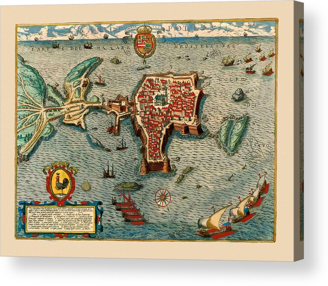Map Of Gallipoli Acrylic Print featuring the photograph Map Of Gallipoli Italy1599 by Andrew Fare