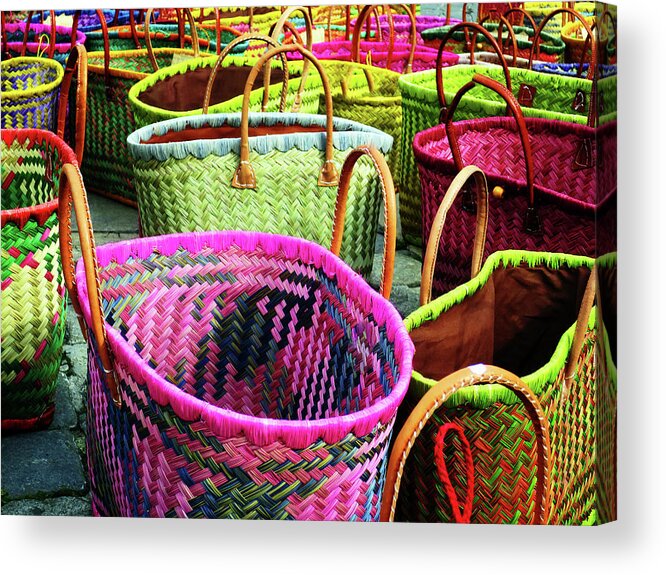 Baskets Acrylic Print featuring the photograph Market Baskets - Libourne by Rick Locke - Out of the Corner of My Eye