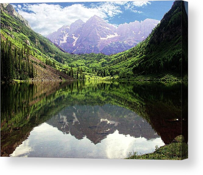 Maroon Bells Acrylic Print featuring the photograph Maroon Bells by Jerry Battle