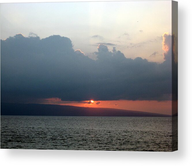 Ocean Acrylic Print featuring the photograph Maui Sunset 4 Photograph by Kimberly Walker