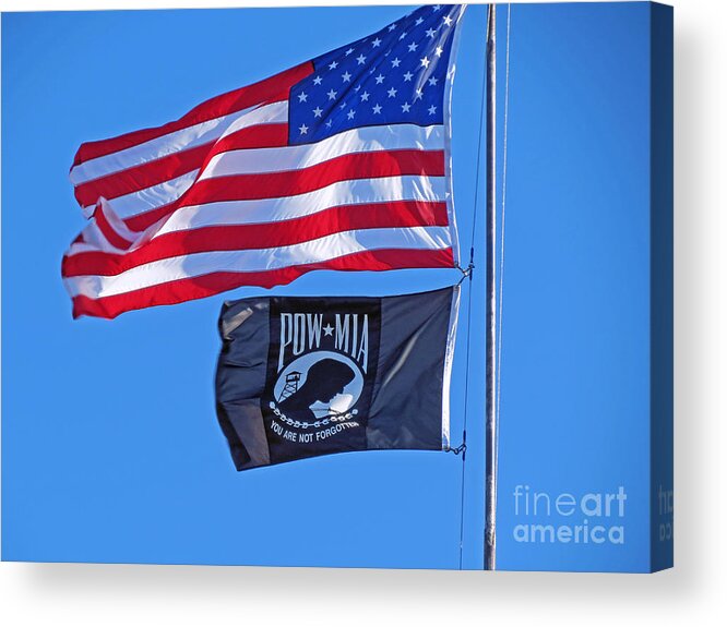 Flags Acrylic Print featuring the photograph May We Always Remember by Kay Novy