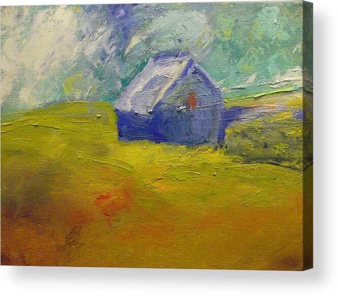Field Acrylic Print featuring the painting Meadow Blue by Susan Esbensen