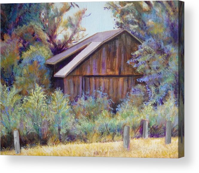 Barn Acrylic Print featuring the painting Melissa's Barn by Linda Markwardt