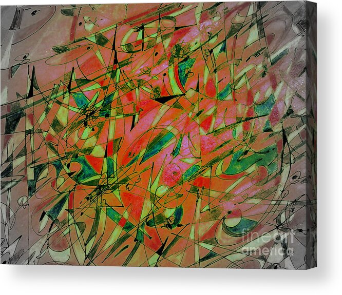 Abstract Geometric Painting Acrylic Print featuring the painting Memories of the Regatta  by Nancy Kane Chapman