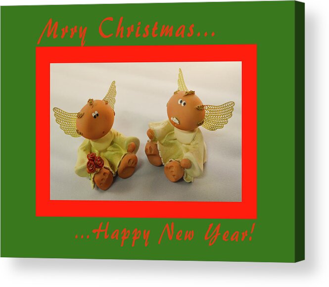 Christmas Card Acrylic Print featuring the photograph Merry Christmas Angels by Floyd Snyder