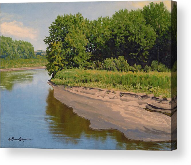 Summer Landscape Acrylic Print featuring the painting Mid Summer Prairie Stream by Bruce Morrison