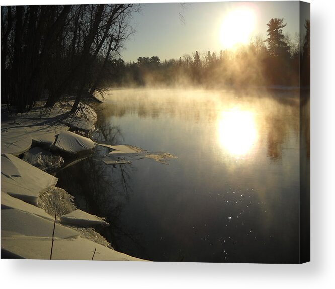 Mississippi River Acrylic Print featuring the photograph Mississippi River Bank Sunrise by Kent Lorentzen