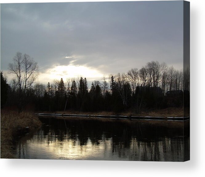Dawn Acrylic Print featuring the photograph Mississippi river Dawn clouds by Kent Lorentzen