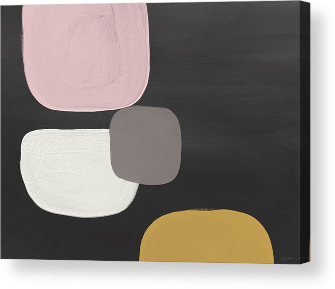 Mid Century Modern Acrylic Print featuring the painting Modern Stones- Art by Linda Woods by Linda Woods