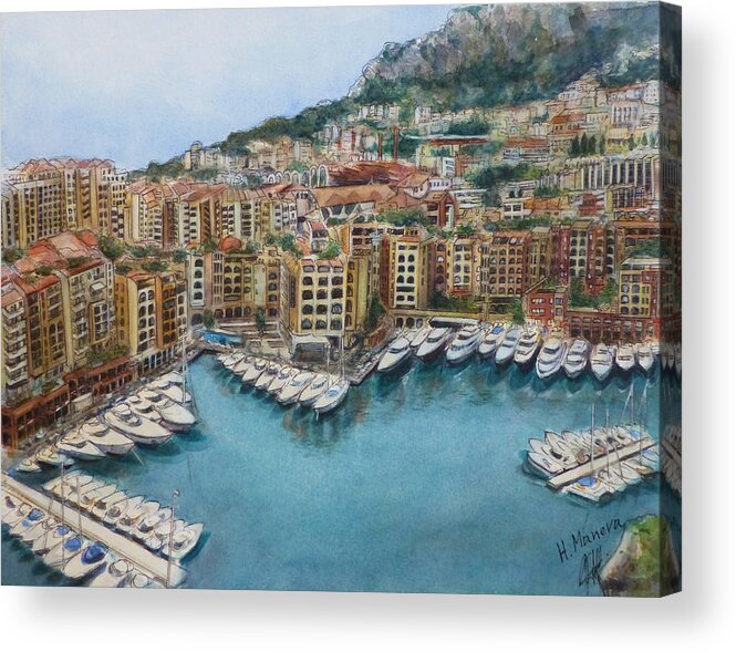 Monaco Acrylic Print featuring the painting Monaco by Henrieta Maneva