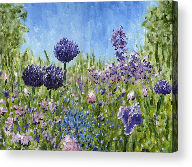 Landscape Acrylic Print featuring the painting Monet's Lillies by Bryce Prevatte