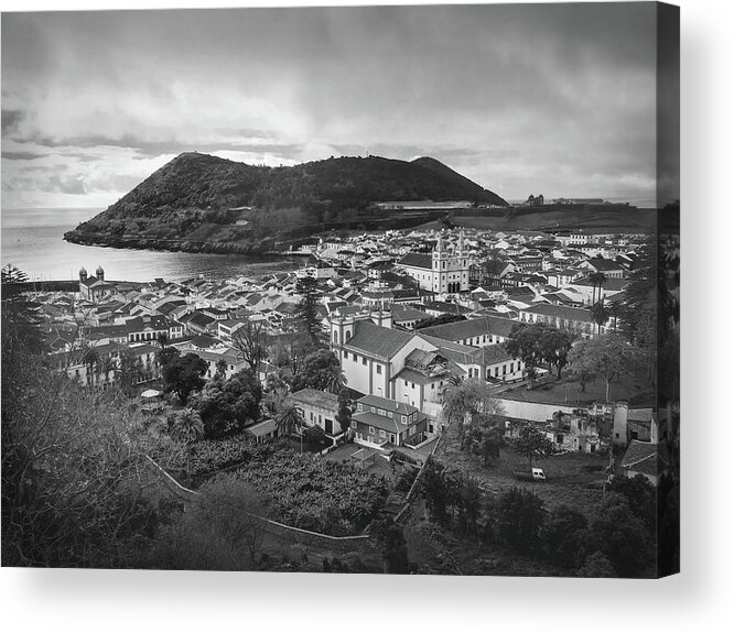 Kelly Hazel Acrylic Print featuring the photograph Monte Brasil and Angra do Heroismo, Terceira Island, Azores by Kelly Hazel