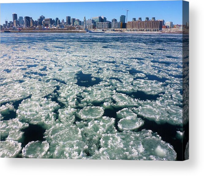 Montreal Acrylic Print featuring the photograph Montreal Skyline in Winter by Cristina Stefan