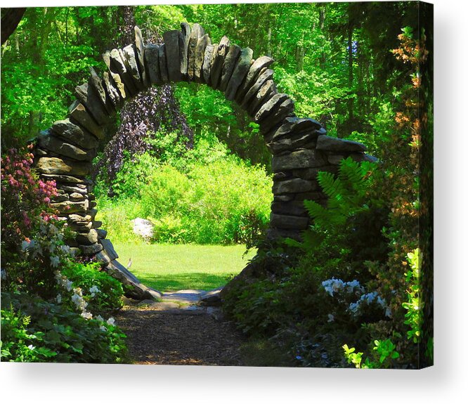 Kingston Acrylic Print featuring the photograph Moon Gate at Kinney Azalea Gardens by Catherine Gagne