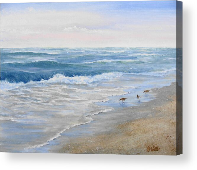Lake Erie Acrylic Print featuring the painting Morning Breakers by Judy Fischer Walton
