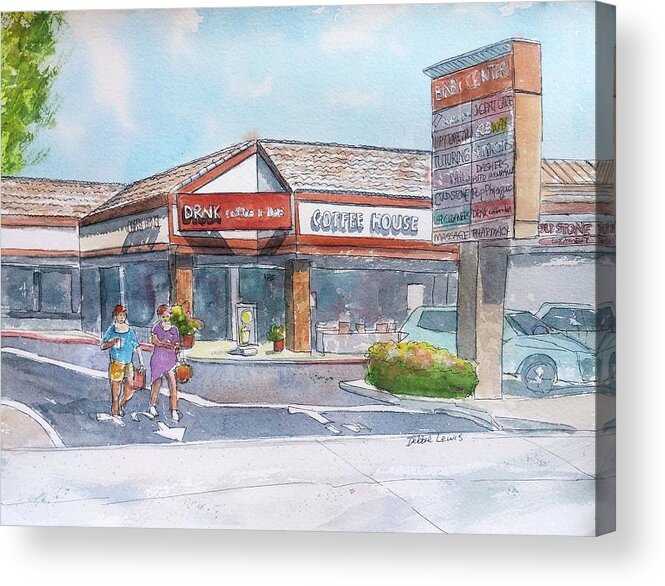 Drnk Acrylic Print featuring the painting Morning Drink @ Drnk Bixby Knolls by Debbie Lewis