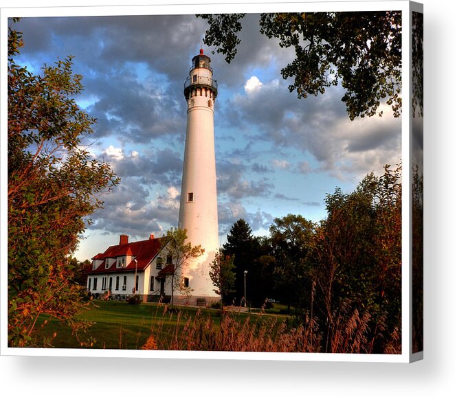 Wind Point Lighthouse Acrylic Print featuring the photograph Morning Light On The Light by Janice Adomeit