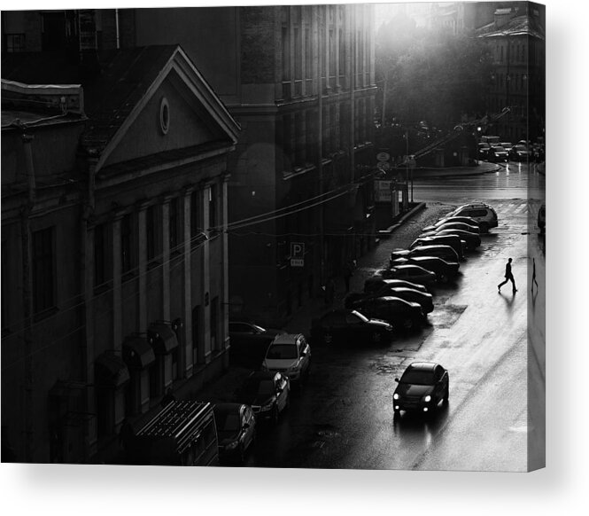 Street Acrylic Print featuring the photograph Morning Mist by Bj Yang