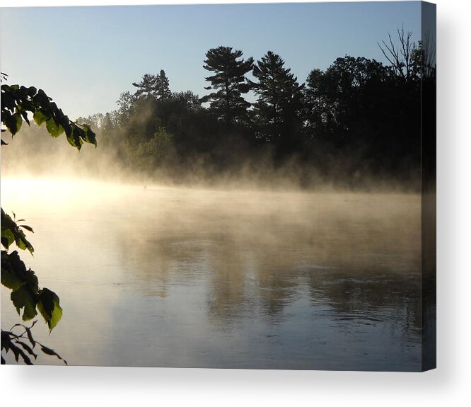 Mist Acrylic Print featuring the photograph Morning Mist Glowing in Sunlight by Kent Lorentzen