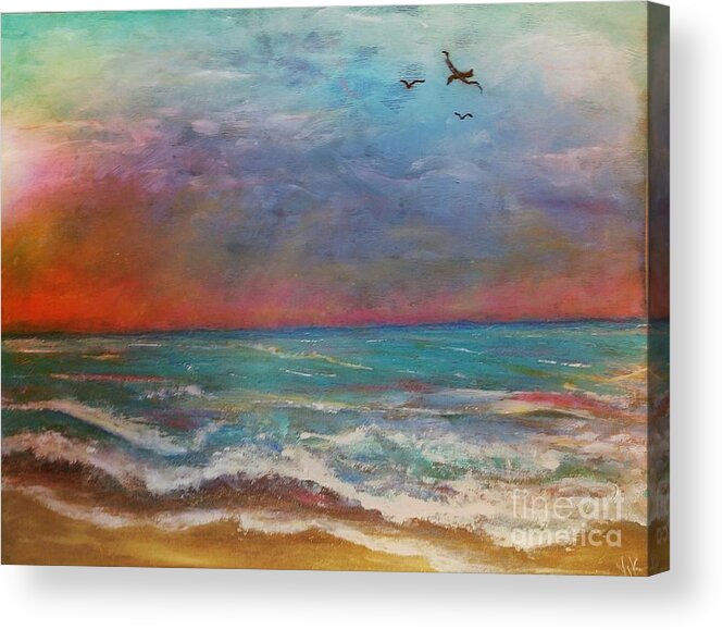 Landscape Acrylic Print featuring the painting Morning Sunrise by Vickie Scarlett-Fisher