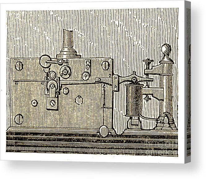 Historic Acrylic Print featuring the photograph Morse Telegraph Machine, 1889 by Science Source