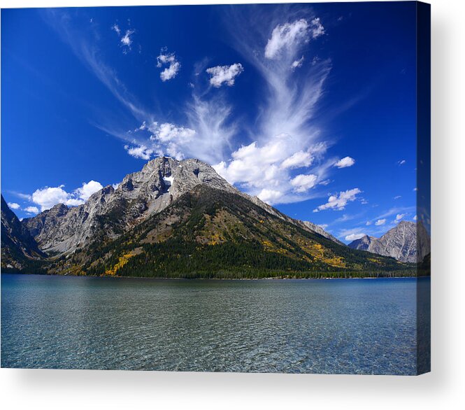 Mount Moran From Leigh Lake Acrylic Print featuring the photograph Mount Moran from Leigh Lake by Raymond Salani III