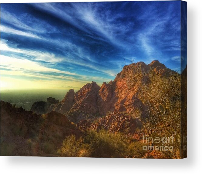 Arizona Acrylic Print featuring the photograph Mountain Glow by Amy Sorvillo