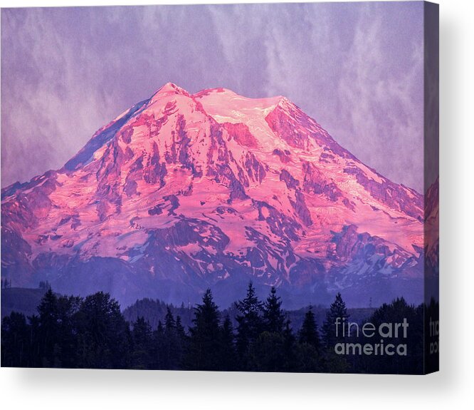 Mt. Rainier Acrylic Print featuring the photograph Mt. Rainier by Jim And Emily Bush