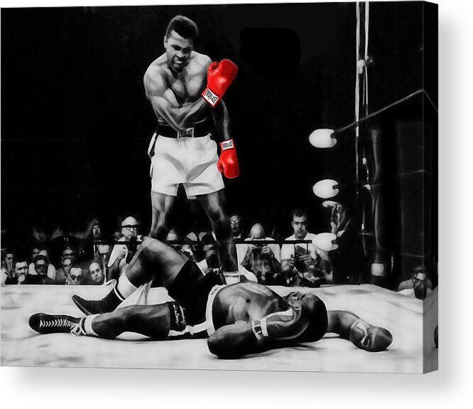 Sports Paintings Acrylic Print featuring the mixed media Muhammad Ali Art by Marvin Blaine