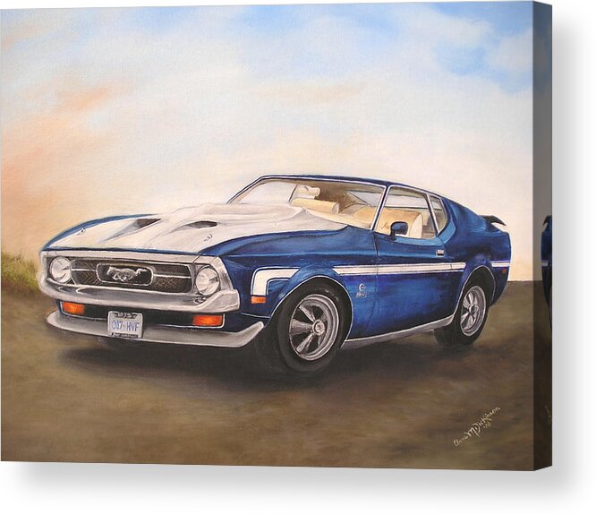 Car Acrylic Print featuring the painting Mustang by AMD Dickinson