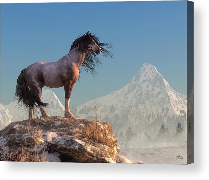  Acrylic Print featuring the digital art Mustang by Daniel Eskridge