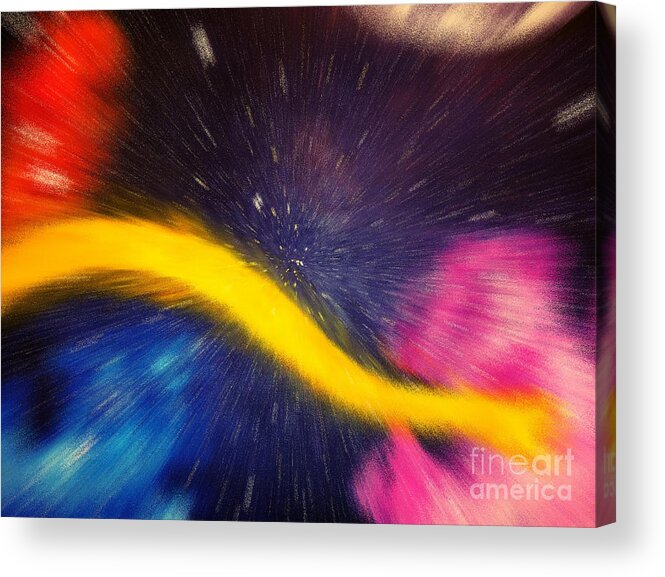 Oil Painting Acrylic Print featuring the photograph My Galaxy Too by Kelly Awad