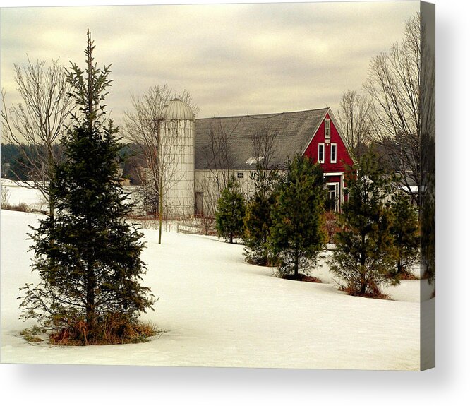 Farm Acrylic Print featuring the photograph New Hampshire barn by Janice Drew