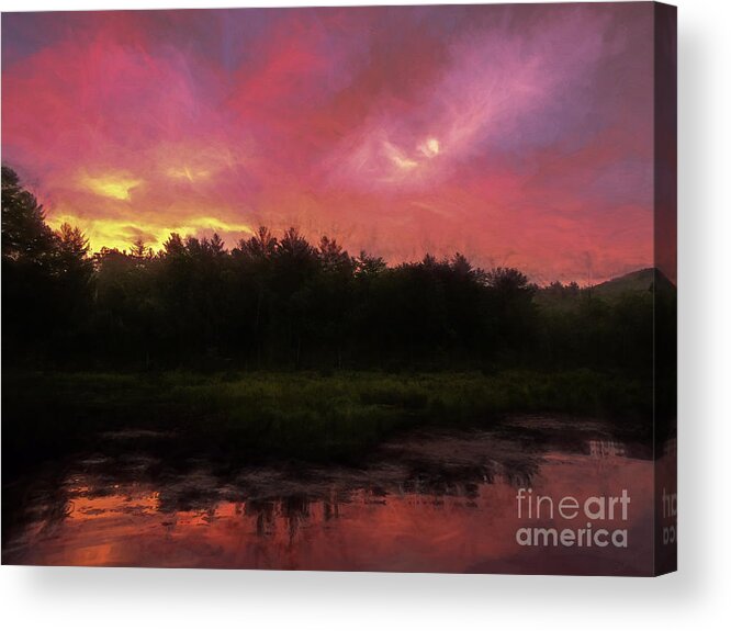 Nh Acrylic Print featuring the photograph New Hampshire Sunrise Glaze by Mim White