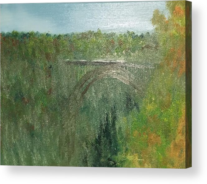 Tree Acrylic Print featuring the painting New New River Gorge Painting 1 by David Bartsch