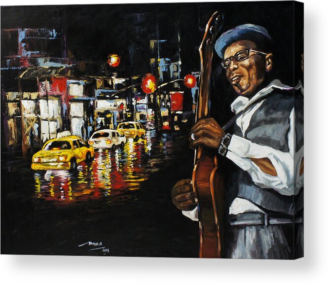 Bmo Acrylic Print featuring the painting New York Streets by Berthold Moyo