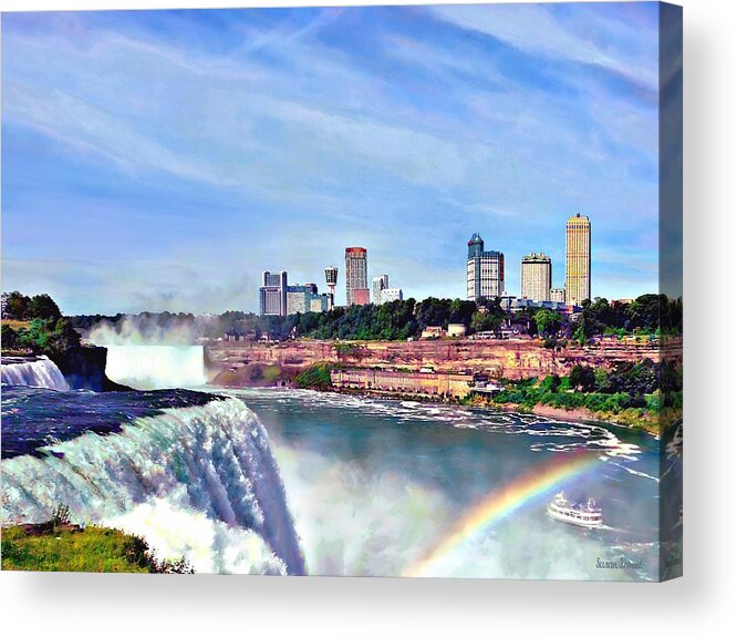 Niagara Falls Acrylic Print featuring the photograph Niagara Falls NY - Under the Rainbow by Susan Savad