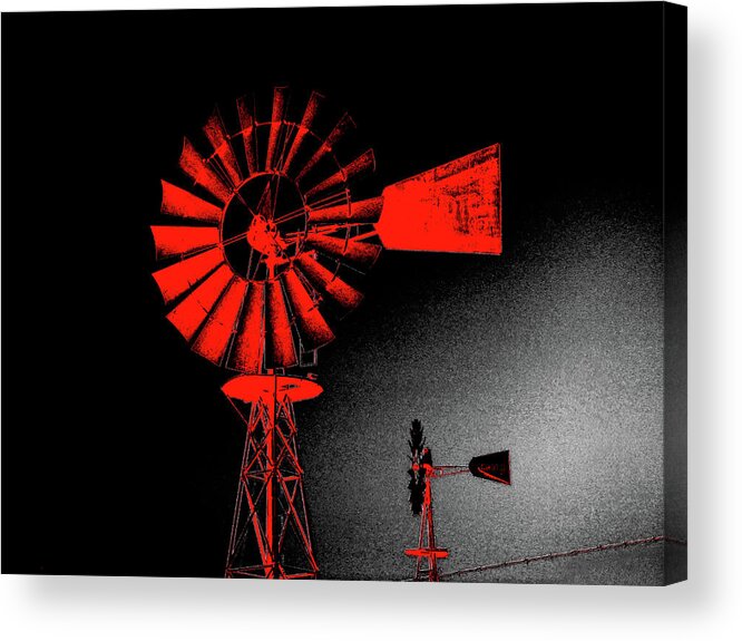 Windmill Acrylic Print featuring the digital art Nightwatch by Wendy J St Christopher