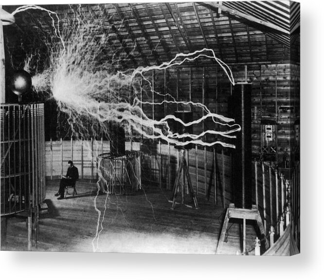 History Acrylic Print featuring the photograph Nikola Tesla 1856-1943 Created A Double by Everett
