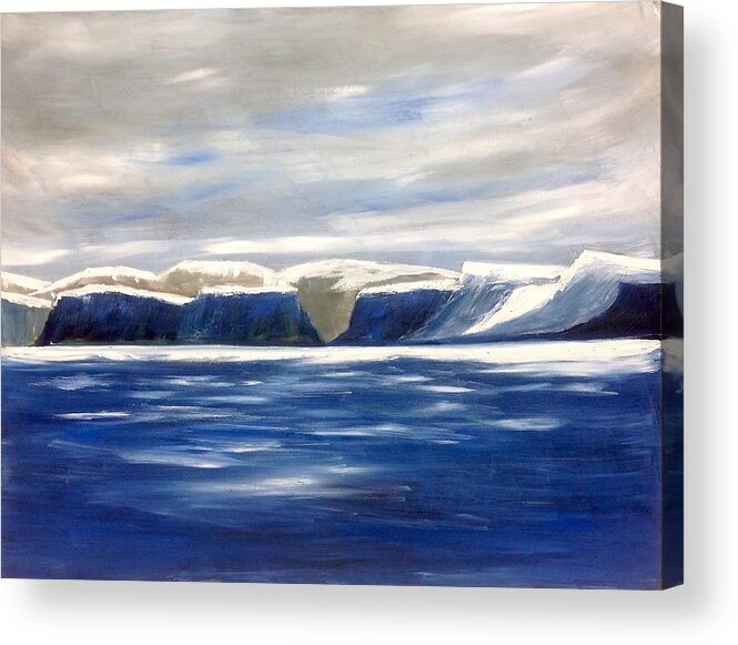 Arctic Landscape Painting Acrylic Print featuring the painting North Baffin Blues by Desmond Raymond