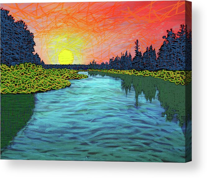 Northern Wisconsin Acrylic Print featuring the digital art Northern Lagoon by Rod Whyte