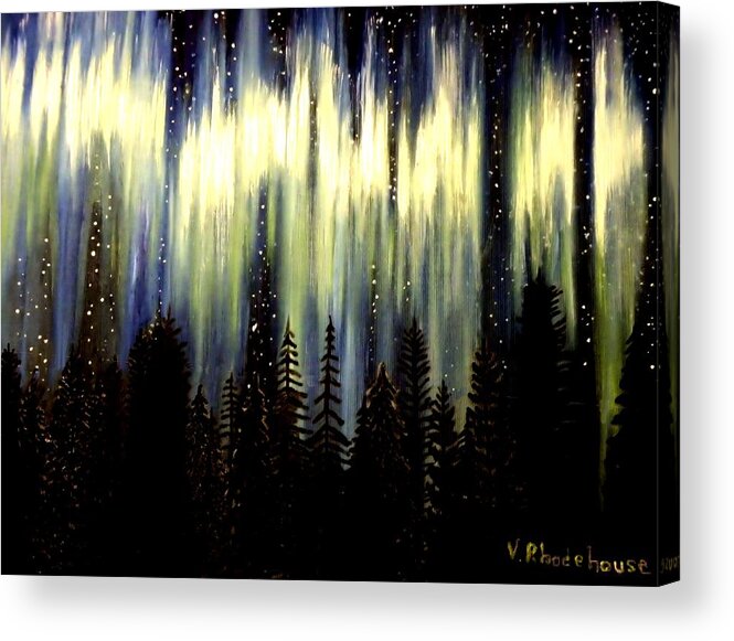 Lights Acrylic Print featuring the painting Northern Lights by Victoria Rhodehouse