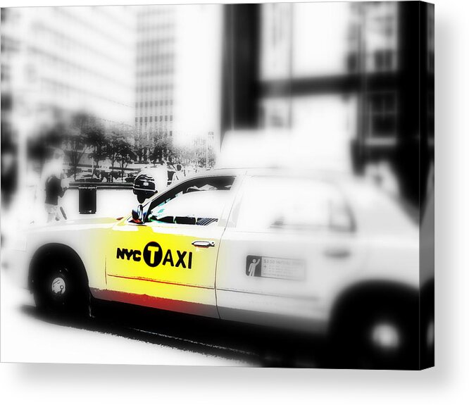 America Acrylic Print featuring the photograph NYC Cab by Funkpix Photo Hunter