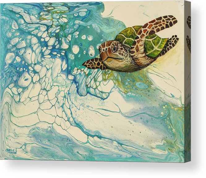 Honu Acrylic Print featuring the painting Ocean's Call by Darice Machel McGuire