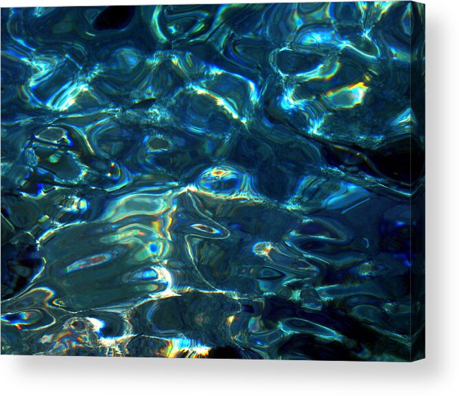 Ocean Acrylic Print featuring the photograph Ocean Water reflections Island Santorini Greece by Colette V Hera Guggenheim