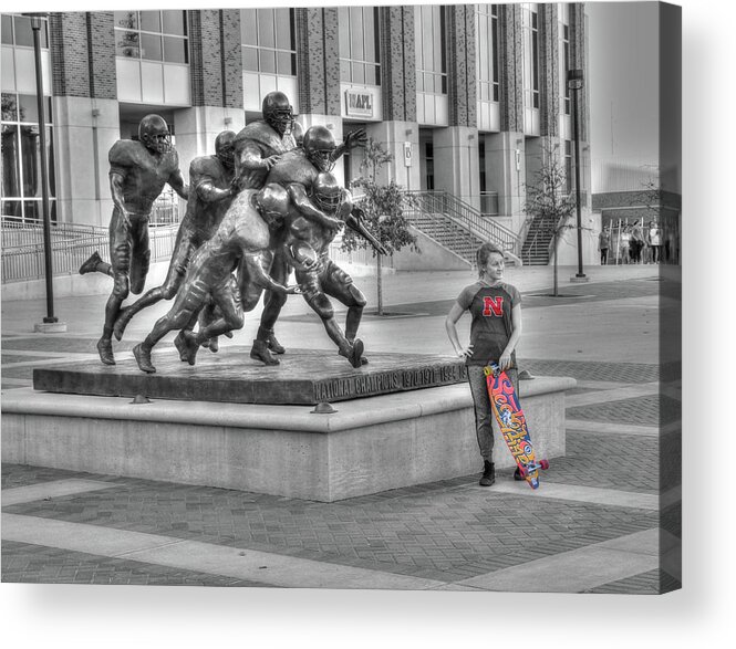 Skateboard Acrylic Print featuring the photograph Off Field Distraction by J Laughlin