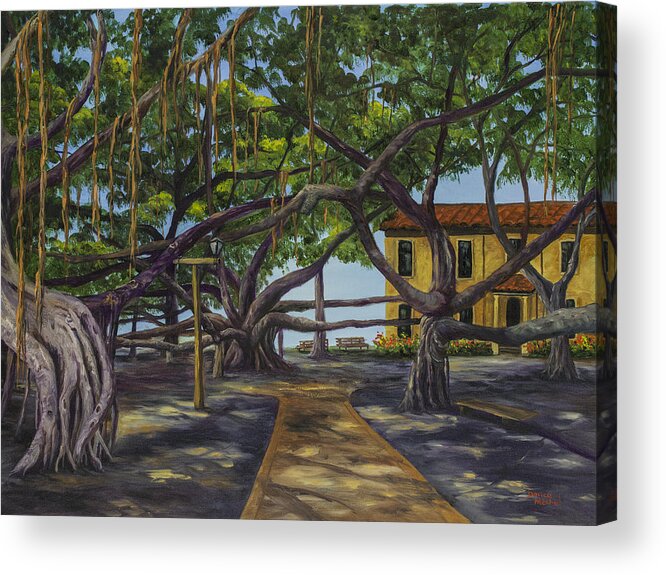 Landscape Acrylic Print featuring the painting Old Courthouse Maui by Darice Machel McGuire