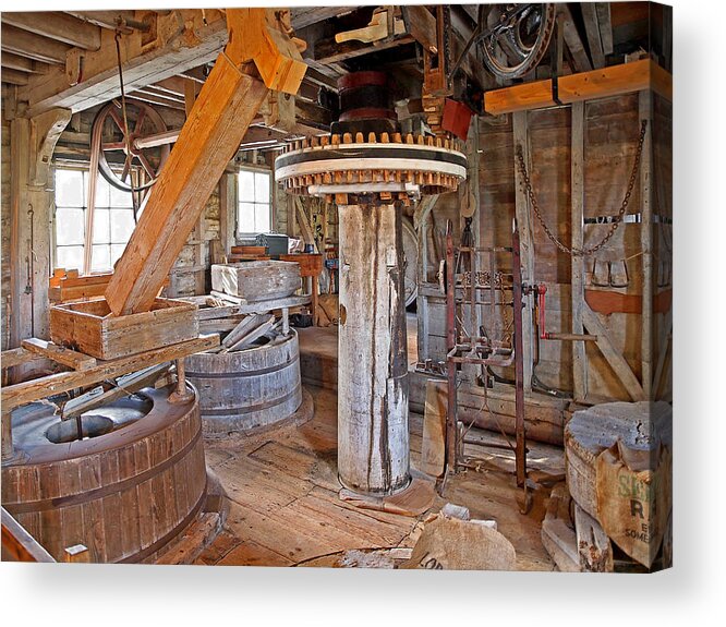 Old Mill Acrylic Print featuring the photograph Old Flour Mill by Gill Billington
