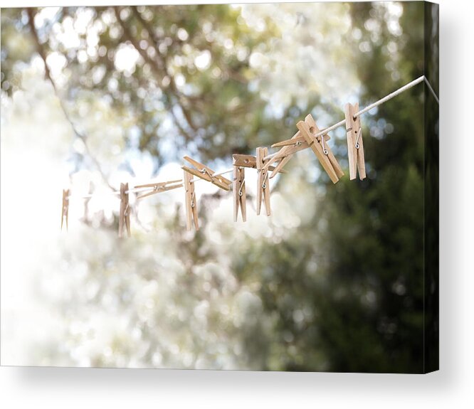 Clothesline Acrylic Print featuring the photograph On a Sunday by Angie Rea