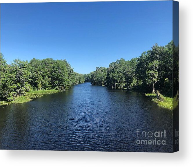 On The River Acrylic Print featuring the photograph On The River by Carol Riddle